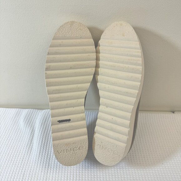 Vince Women’s Zeta Platform Loafers Size 9.5M Grey Suede Leather Shoes - Picture 6 of 6